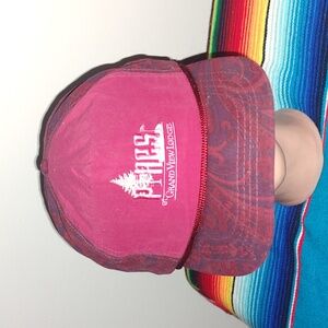 Vtg The Pines Golf Course at Grand View Lodge Leather Strapback Golf Hat w/Rope